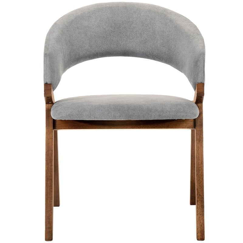 Armen Living Arcadia and Talulah Round Wood 5-Piece Dining Set in Gray/Brown