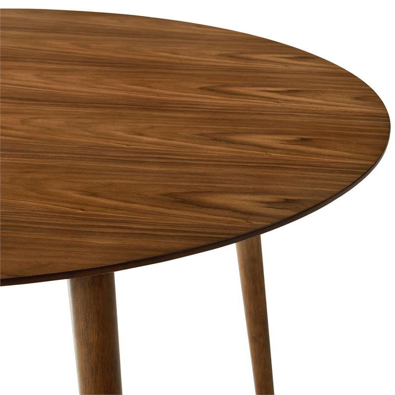 Armen Living Arcadia and Talulah Round Wood 5-Piece Dining Set in Gray/Brown