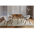 Armen Living Arcadia and Talulah Round Wood 5-Piece Dining Set in Gray/Brown