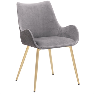 avery two tone grey fabric dining room chair with gold legs