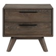Armen Living Astoria 2-Drawer Modern Wood Nightstand in Brown