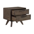 Armen Living Astoria 2-Drawer Modern Wood Nightstand in Brown