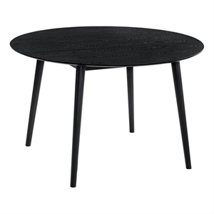Armen Living Arcadia 48&quotRound Modern Wood Dining Table in Black