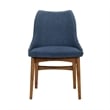 Armen Living Arcadia and Azalea 5-Piece Modern Metal Dining Set in Walnut/Blue