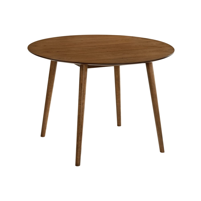 Armen Living Arcadia and Azalea 5-Piece Modern Metal Dining Set in Walnut/Blue
