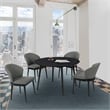 Armen Living Arcadia and Juno 5-Piece Modern Fabric Dining Set in Charcoal/Black