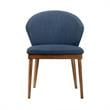Armen Living Arcadia and Juno 5-Piece Modern Fabric Dining Set in Blue/Walnut