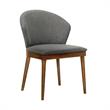 Armen Living Arcadia and Juno 5-Piece Fabric/Wood Dining Set in Charcoal/Walnut