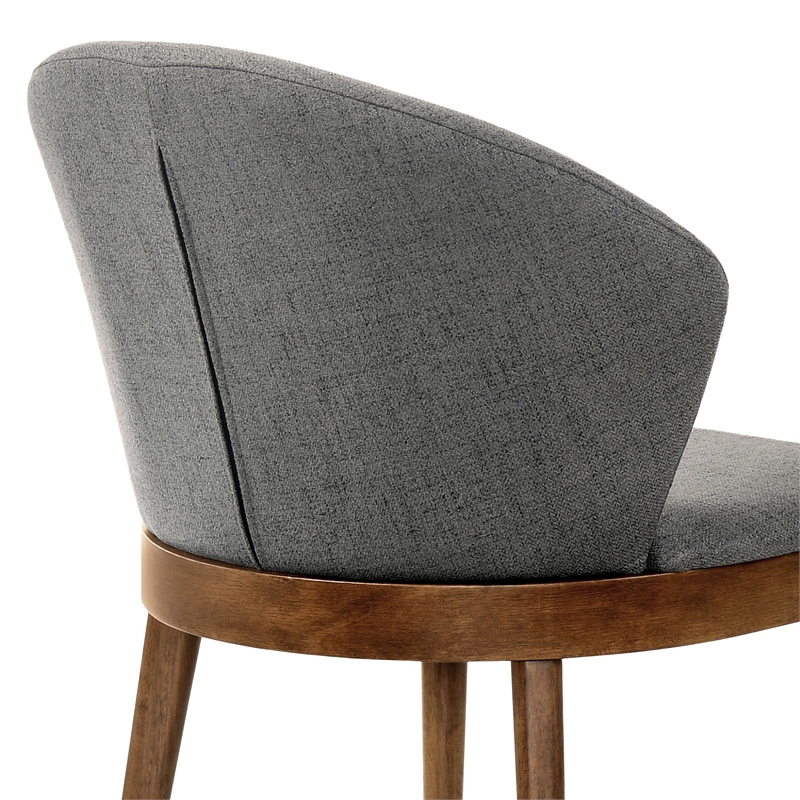 Armen Living Arcadia and Juno 5-Piece Fabric/Wood Dining Set in Charcoal/Walnut