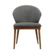 Armen Living Arcadia and Juno 5-Piece Fabric/Wood Dining Set in Charcoal/Walnut