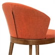 Armen Living Arcadia and Juno 5-Piece Modern Fabric Dining Set in Orange/Walnut
