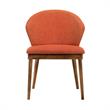 Armen Living Arcadia and Juno 5-Piece Modern Fabric Dining Set in Orange/Walnut