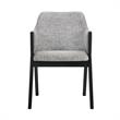 Armen Living Arcadia and Renzo 5-Piece Fabric Dining Set in Gray/Black