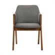 Armen Living Arcadia and Renzo 5-Piece Fabric Dining Set in Charcoal/Walnut