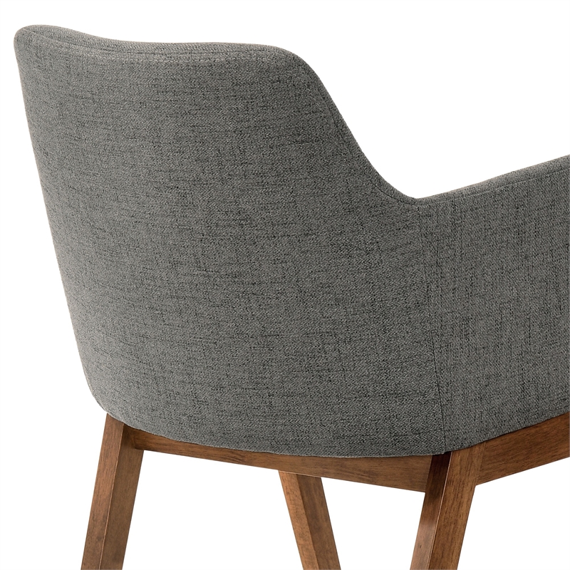 Armen Living Arcadia and Renzo 5-Piece Fabric Dining Set in Charcoal/Walnut