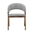Armen Living Arcadia and Talulah 5-Piece Modern Fabric Dining Set in Gray/Walnut