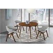 Armen Living Arcadia and Talulah 5-Piece Modern Fabric Dining Set in Gray/Walnut