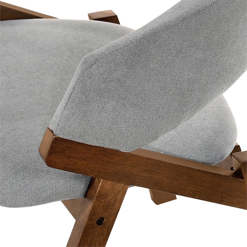 Armen Living Arcadia and Talulah 5-Piece Modern Fabric Dining Set in Gray/Walnut