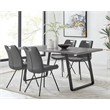 Armen Living Coronado 5-Piece Rectangular Modern Faux Leather Dining Set in Gray