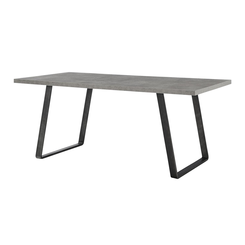 Armen Living Coronado 5-Piece Rectangular Modern Faux Leather Dining Set in Gray