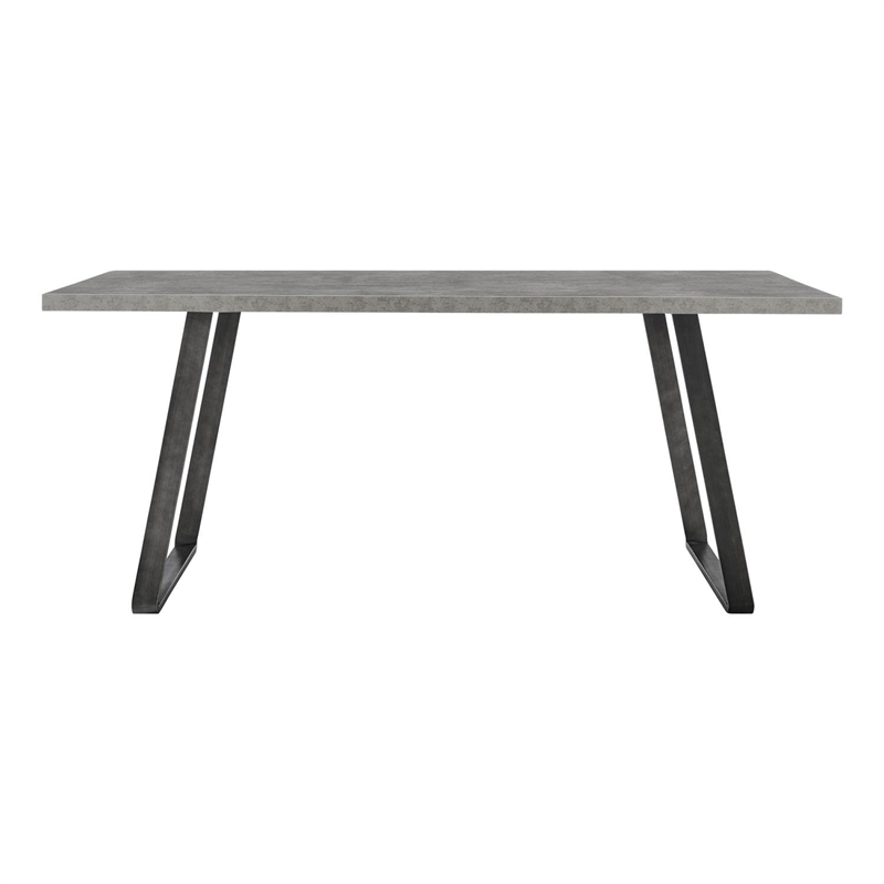 Armen Living Coronado 5-Piece Rectangular Modern Faux Leather Dining Set in Gray