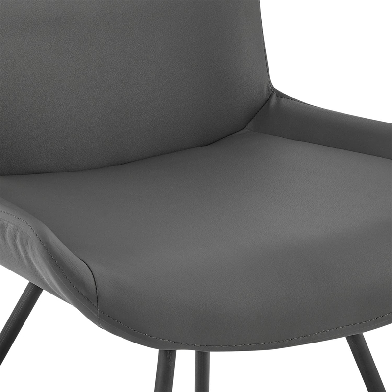 Armen Living Coronado 5-Piece Rectangular Modern Faux Leather Dining Set in Gray