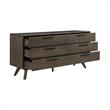 Armen Living Astoria 6-Drawer Modern Wood Double Dresser in Brown