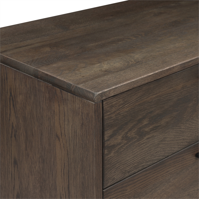 Armen Living Astoria 6-Drawer Modern Wood Double Dresser in Brown