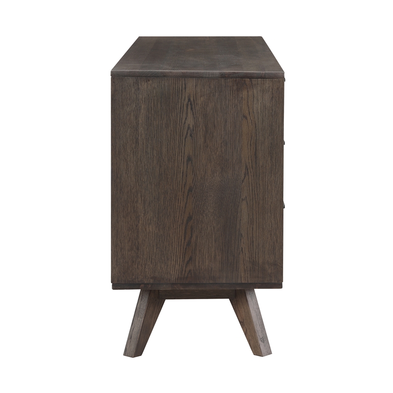 Armen Living Astoria 6-Drawer Modern Wood Double Dresser in Brown