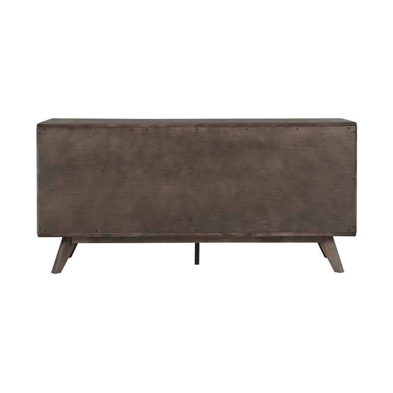 Armen Living Astoria 6-Drawer Modern Wood Double Dresser in Brown