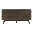 Armen Living Astoria 6-Drawer Modern Wood Double Dresser in Brown