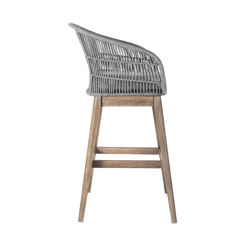 Tutti Frutti Indoor Outdoor Bar Height Bar Stool in Light Eucalyptus Wood