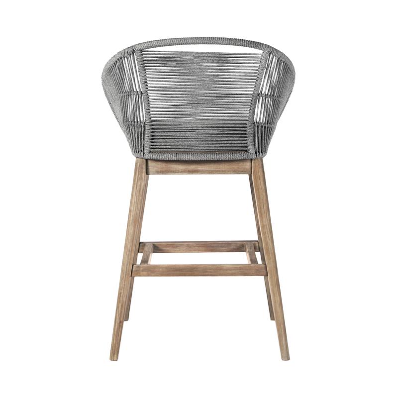 Tutti Frutti Indoor Outdoor Bar Height Bar Stool in Light Eucalyptus Wood