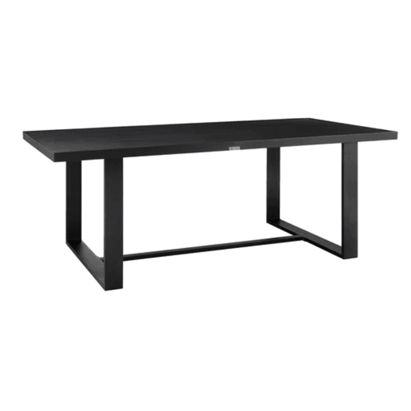 Armen Living Alegria Rectangular Aluminum Outdoor Dining Table in Gray