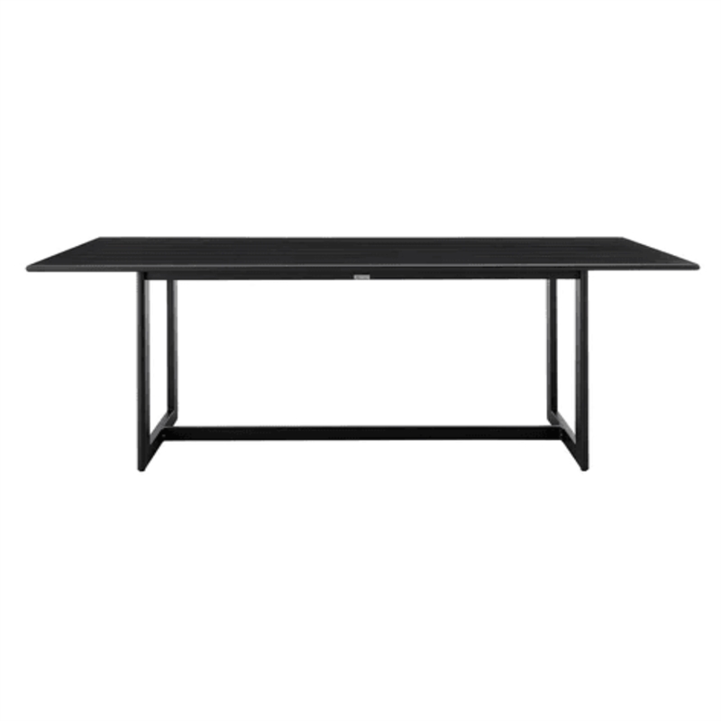 Armen Living Cayman Aluminum Outdoor Rectangular Dining Table in Gray