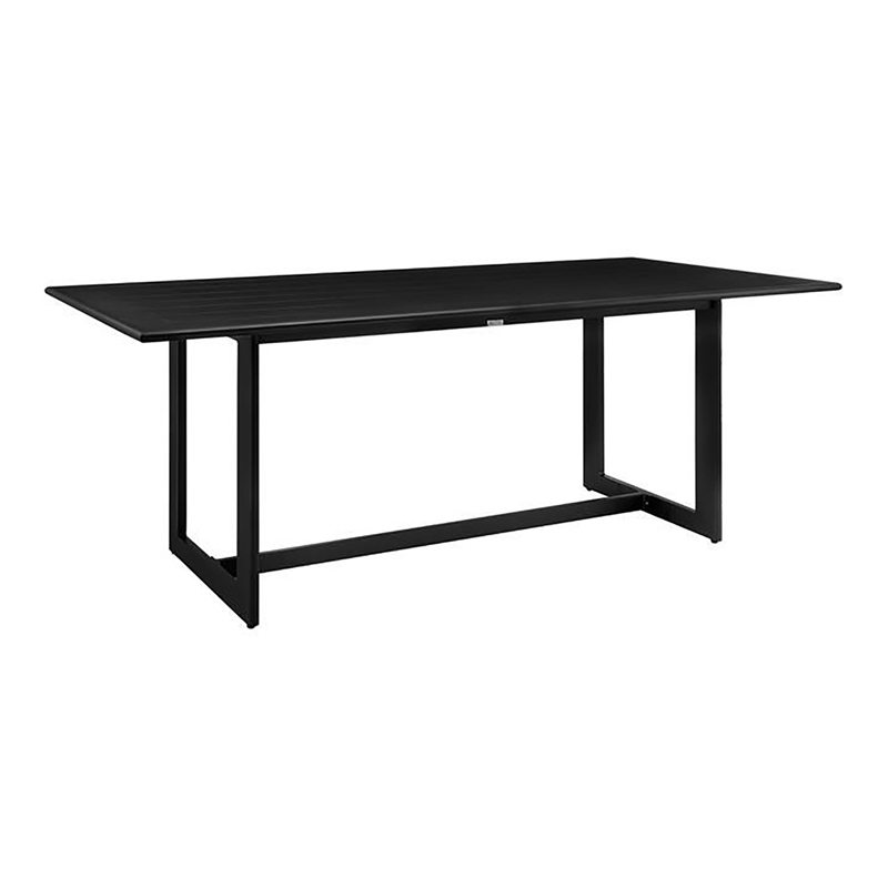 Armen Living Cayman Aluminum Outdoor Rectangular Dining Table in Gray