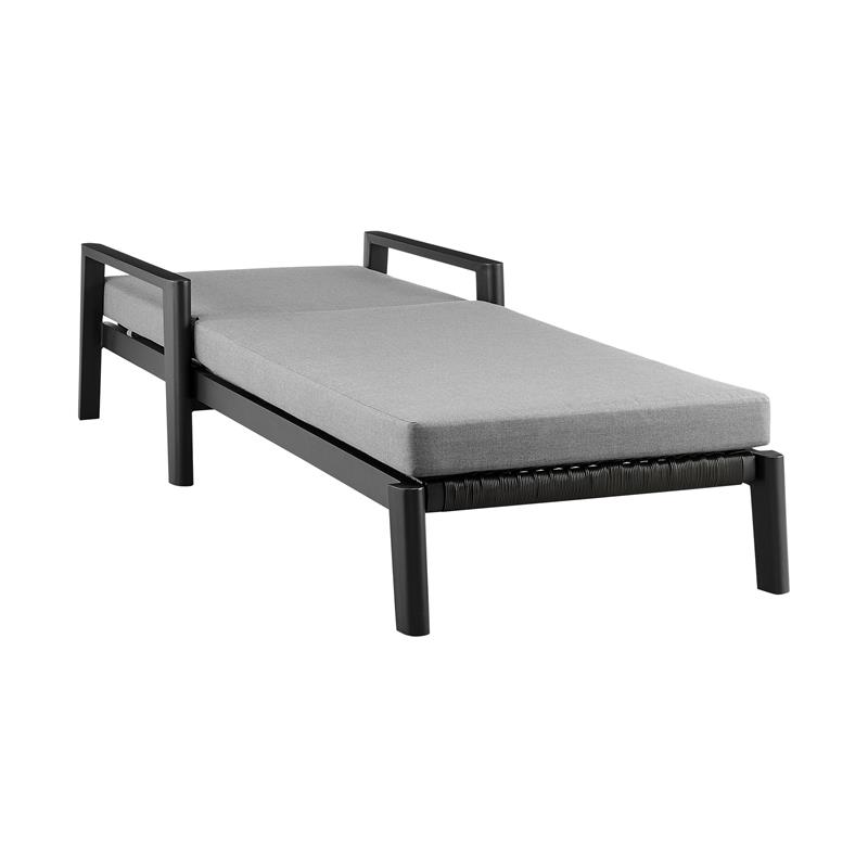 Armen Living Cayman Aluminum Outdoor Adjustable Chaise Lounge Chair in Gray