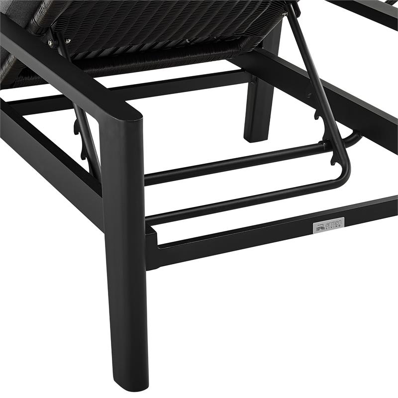 Armen Living Cayman Aluminum Outdoor Adjustable Chaise Lounge Chair in Gray