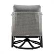 Armen Living Palma Aluminum Outdoor Swivel Lounge Chair in Gray