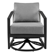 Armen Living Palma Aluminum Outdoor Swivel Lounge Chair in Gray