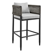 Armen Living Alegria Outdoor 5-Piece Aluminum & Rope Bar Set in Gray