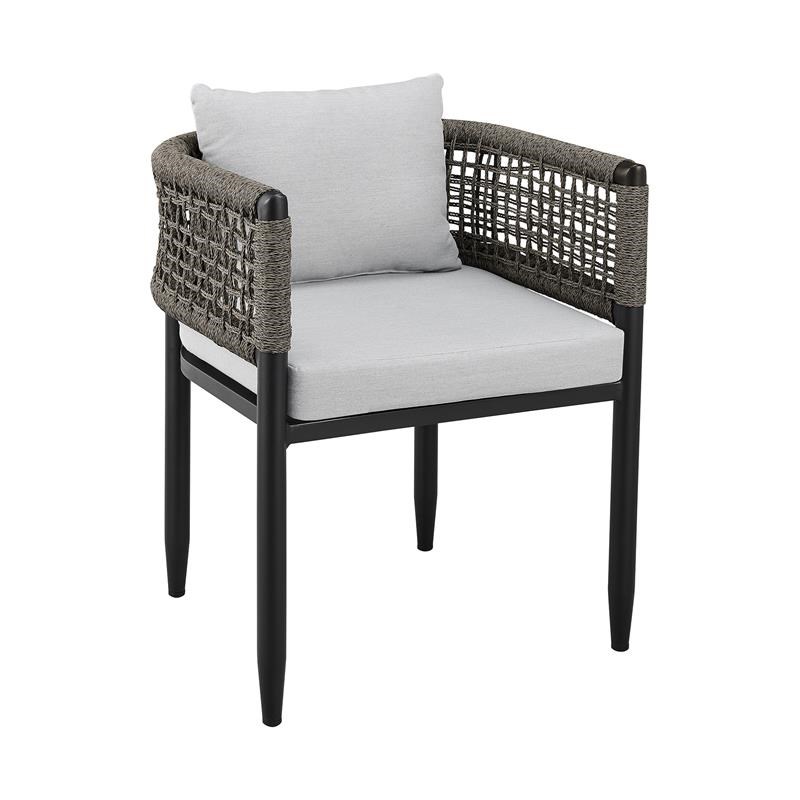 Armen Living Alegria Outdoor 5-Piece Aluminum & Rope Dining Set in Gray