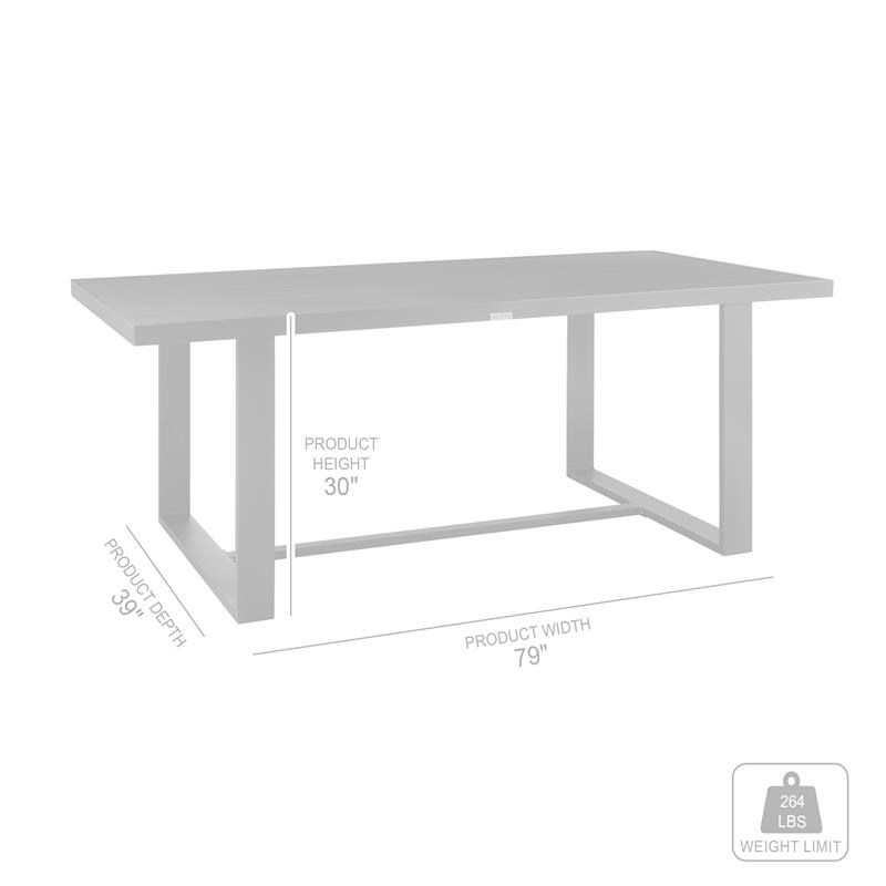 Armen Living Alegria Outdoor 5-Piece Aluminum & Rope Dining Set in Gray