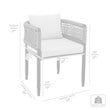 Armen Living Alegria Outdoor 5-Piece Aluminum & Rope Dining Set in Gray