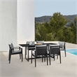 Armen Living Cayman Outdoor Patio 7-Piece Aluminum Dining Set in Gray