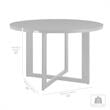 Cayman Outdoor 5-Piece Round Dining Table Set in Aluminum with Grey Cushions