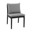 Cayman Outdoor 5-Piece Round Dining Table Set in Aluminum with Grey Cushions