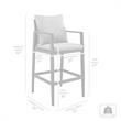 Armen Living Cayman Outdoor Patio 5-Piece Aluminum Bar Set in Gray