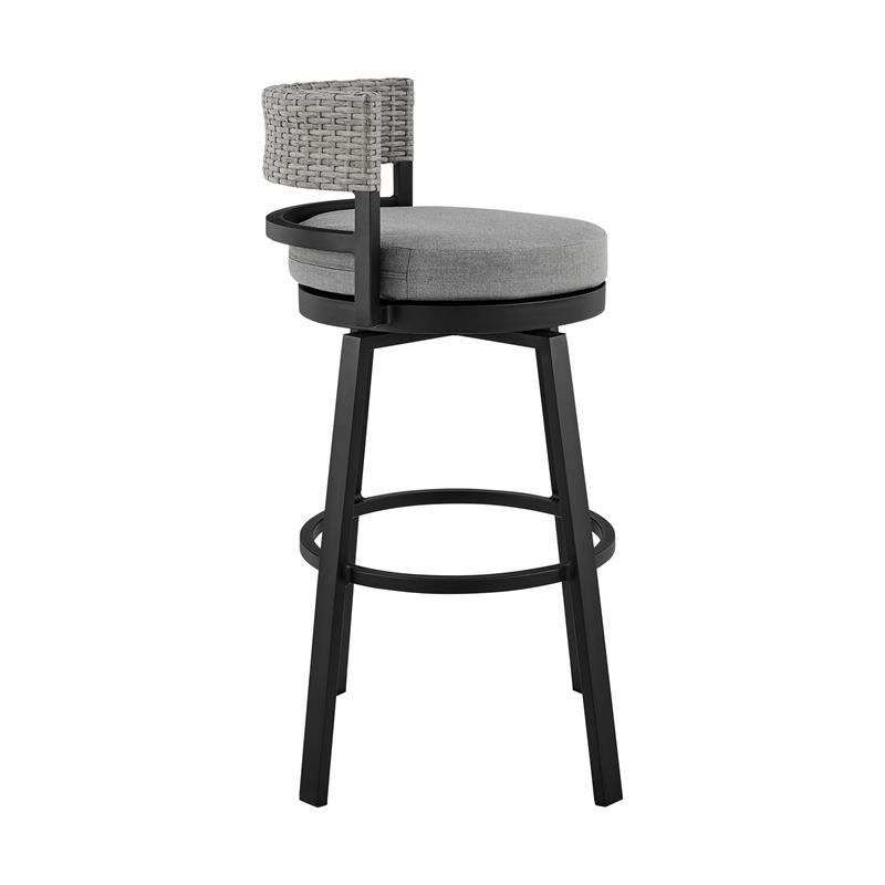 Armen Living Encinitas 5-Piece Aluminum Outdoor Patio Table Set in Dark Gray