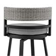 Armen Living Encinitas 5-Piece Aluminum Outdoor Patio Table Set in Dark Gray